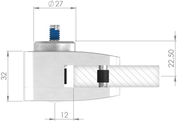Sichtschutz Endglasklemme Mod- 26- in V4A-88-1126-EK.V4A