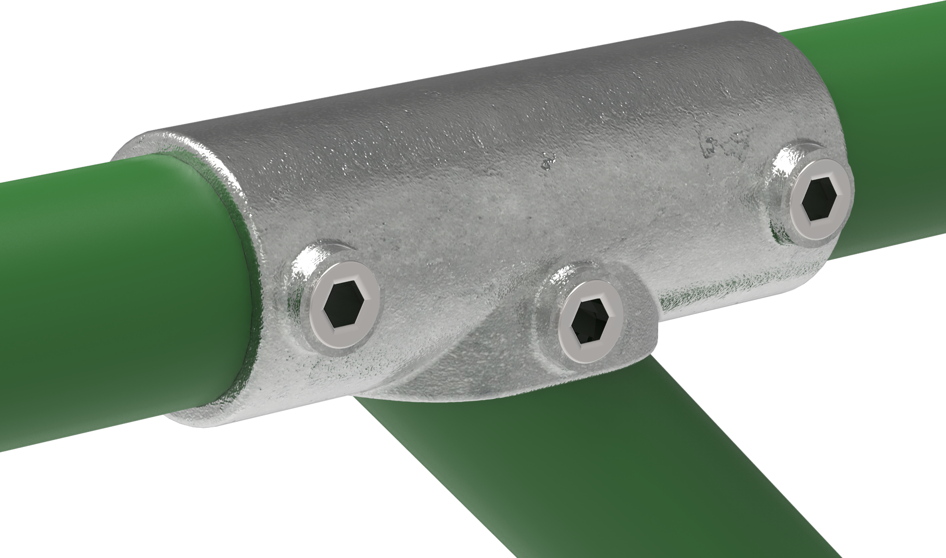 Rohrverbinder T-Stueck 30-45° Ø 33-7 mm -1- - Temperguss verzinkt - 127B34-127B34