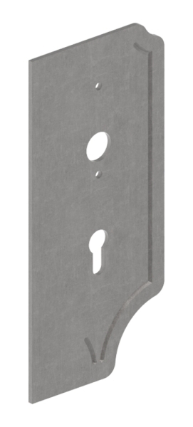 Schlossplatte rechts - Masse- 119x260x4 mm - Dorn- 60 mm - Stahl S235JR- roh-30-3339-60.8