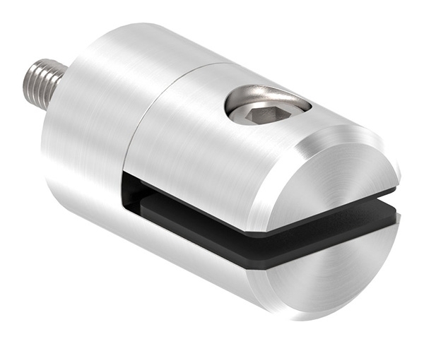 Blechhalter - Plattenhalter Ø 25 mm Edelstahl V4A – Anschluss flach - gerade inkl- Schrauben - Gummieinlage-12-2100.1