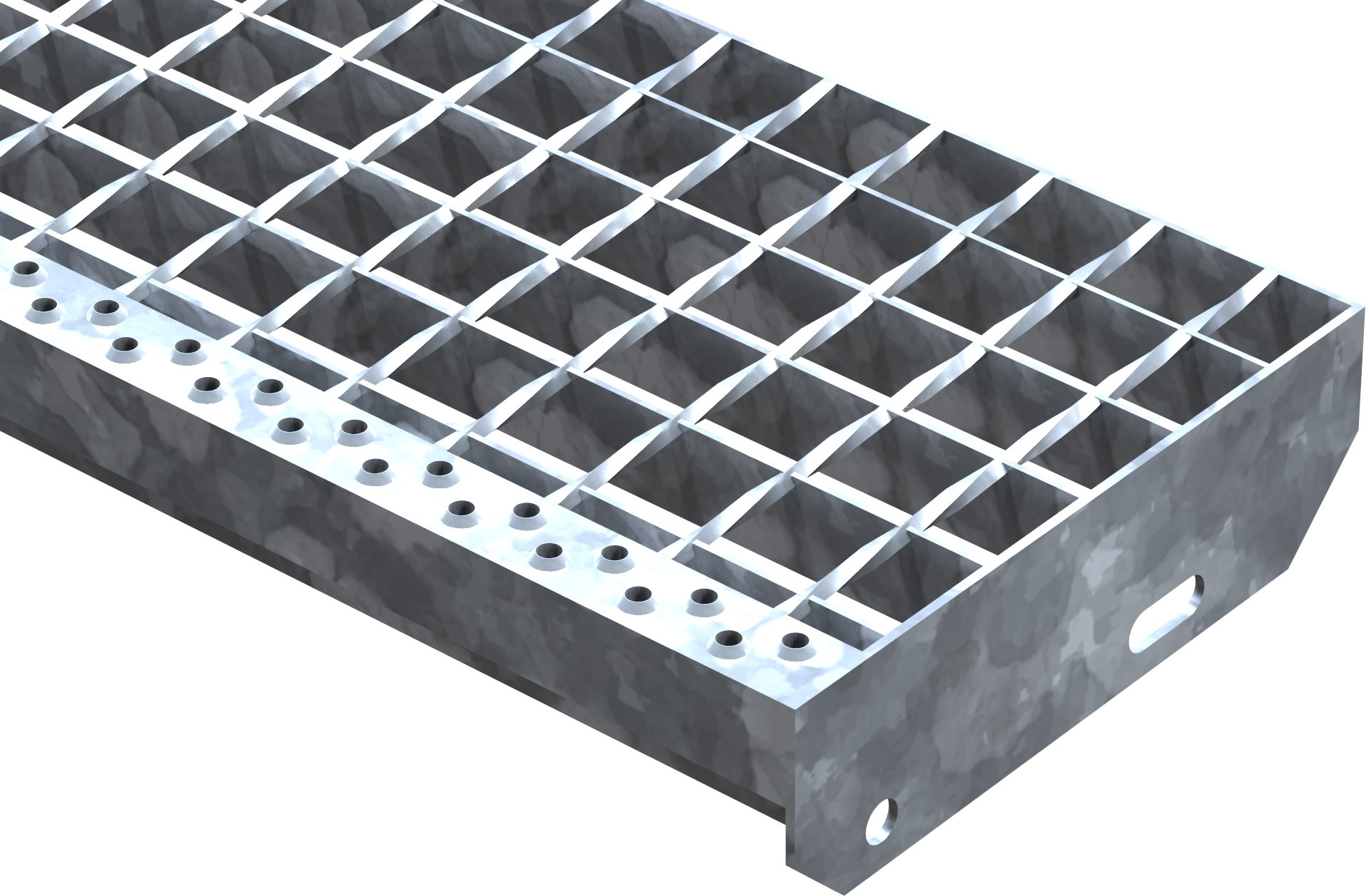 Schweisspressroststufe Metallstufe 600x240 mm Masche 34-38 mm Tragstab 30-2 mm S235JR feuerverzinkt-25-602430302.7