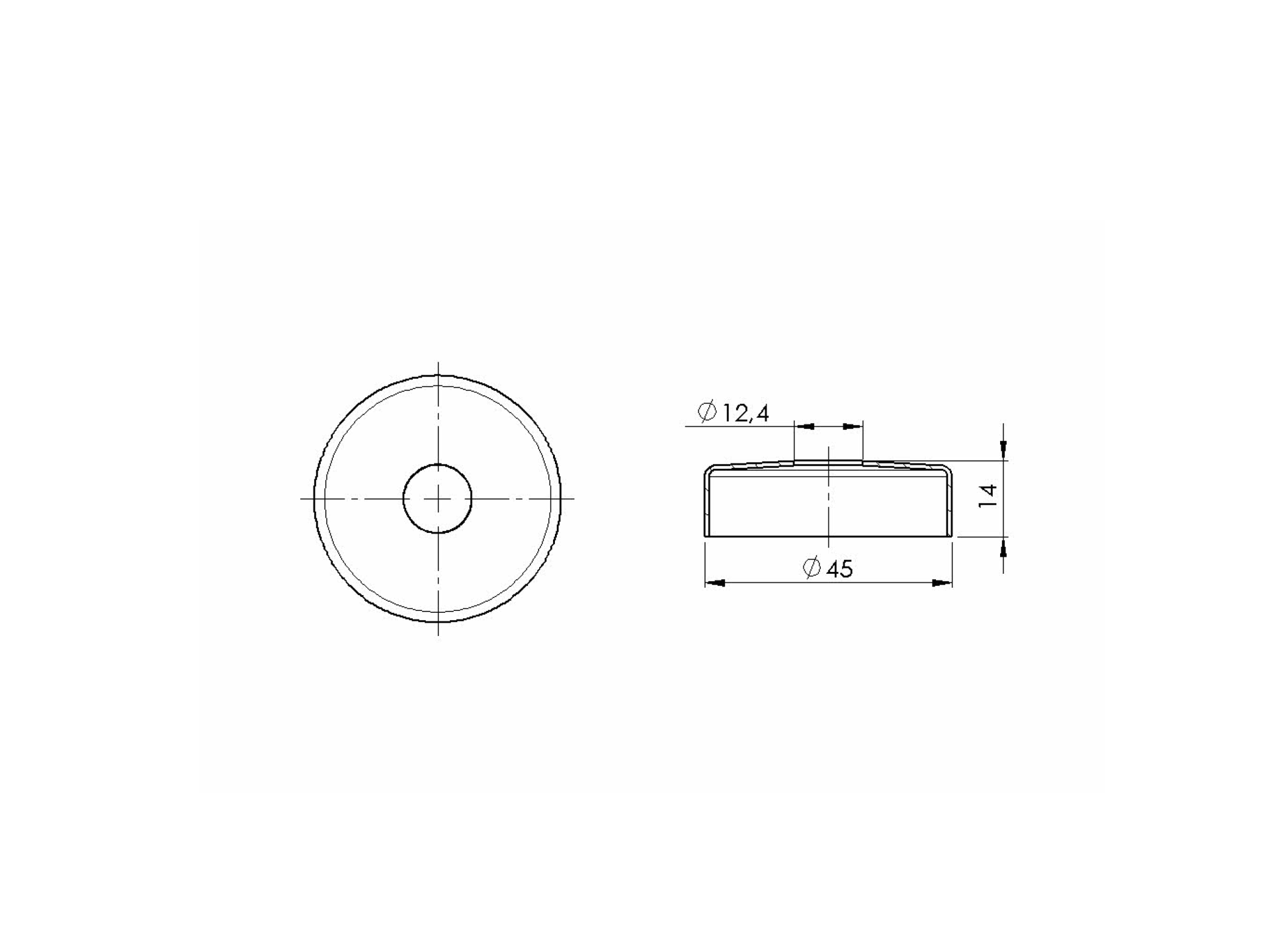 Abdeckrosette Edelstahl AISI 304 Ø 105 mm fuer Rohr Ø 42-4 mm geschliffen-89-11A0514012B-A.4
