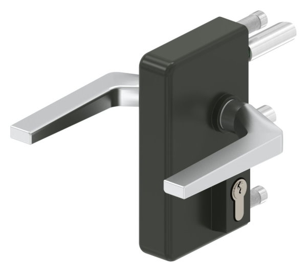 Gittertorschloss GTS 2 fuer Rohrstaerke 40-60mm- montagefertiges Set- tannengruen-88-1156700-ALU.6009