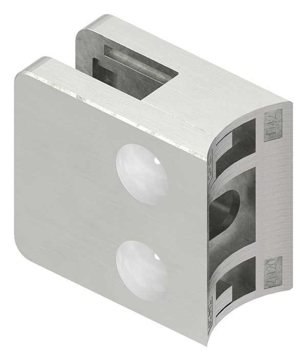 Glasklemme 45x45x26 mm AbZ fuer Anschluss Ø 42-4 mm Edelstahleffekt-10-3042.2ABZ