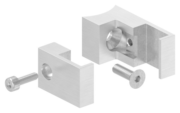 Profilhalter Edelstahl V2A fuer Profil 20x20 mm- Anschluss Ø 42-4 mm- geschliffen Korn 240-88-1155352-240.42