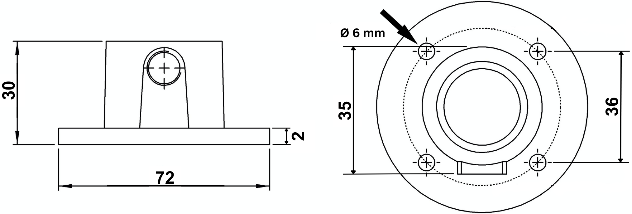 Rohrverbinder - Wandbefestigung rund - 131T21 - 21-3 mm - 1-2- - Feuerverzinkt u. Elektrogalvanisiert-131T21