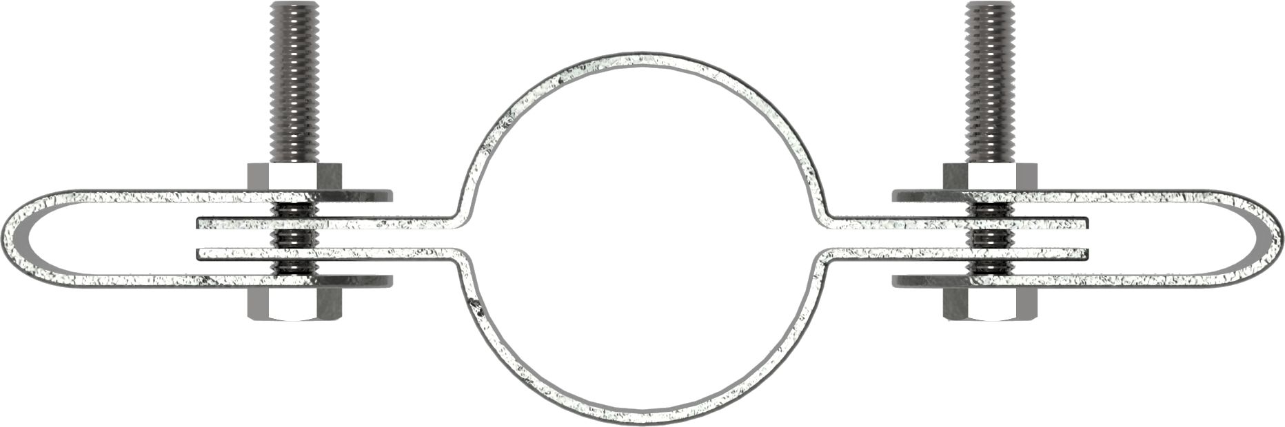 Rohrverbinder - Gitterhalter doppelt - 171B34 - 33-7 mm - 1- - Feuerverzinkt u. Elektrogalvanisiert-171B34