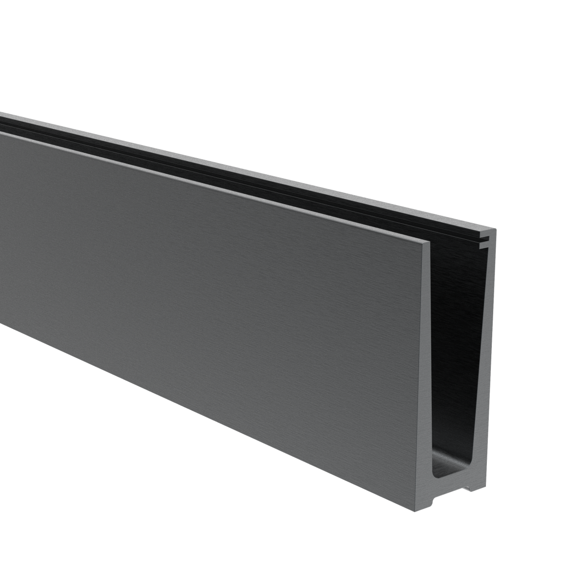 Glasgelaenderprofil Aluminium 6000 mm Anthrazit RAL 7016 Oberverankerung-89-11AL00046000R7016-A.4