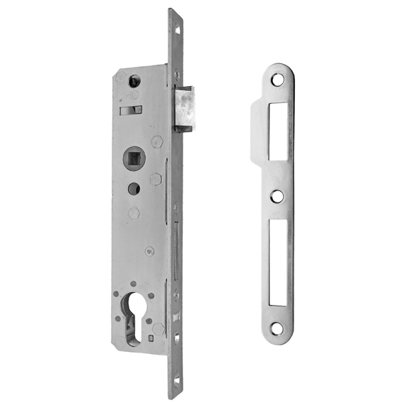 Einsteckschloss Stahl fuer Profil 40x40 mm Axialabstand 90 mm Verzinkt-89-11B13025X90-A.4