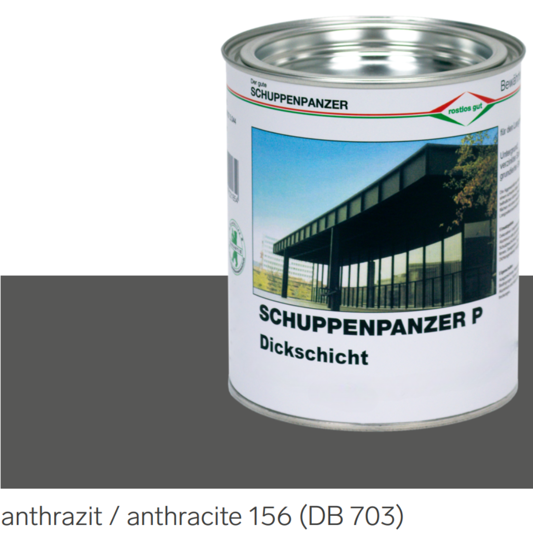 SCHUPPENPANZER-P Dickschicht 0714 anthrazit 156 DB 703 750 ml fuer Zaeune und STAHL-67-1054.8