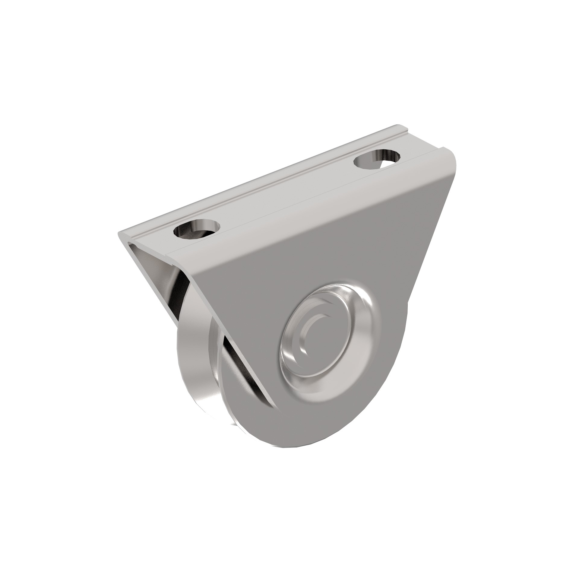 Schiebetorrolle Stahl verzinkt  98 mm mit V-Rille und Auensttzplatte-89-11H31V100-A.4
