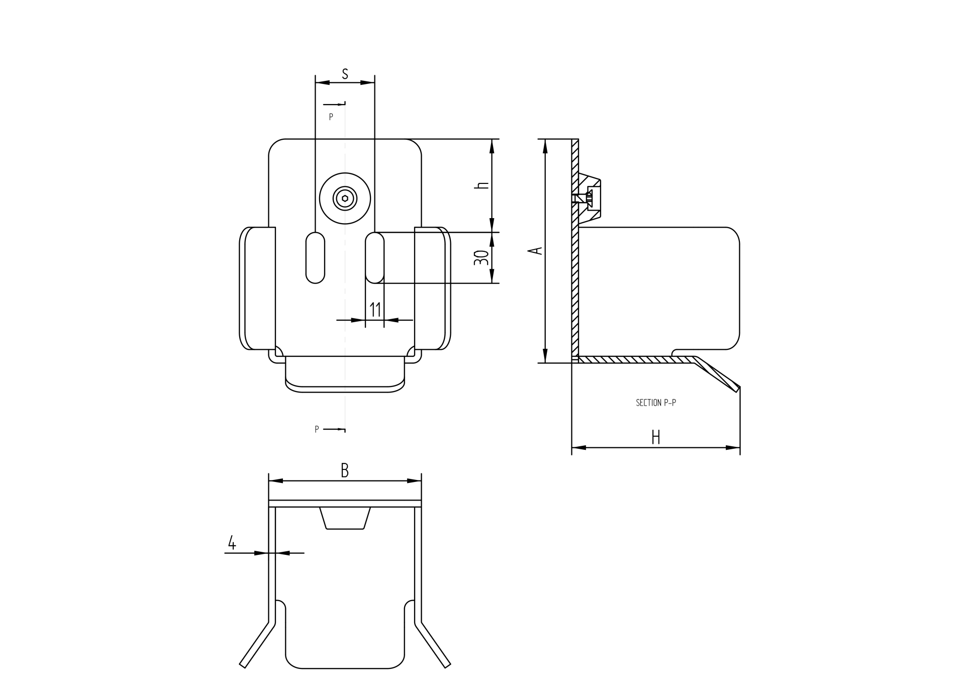 Auflaufschuh Stahl verzinkt fr Schiebetor-Profil 70 x 70 mm-89-11H15P70-A.4
