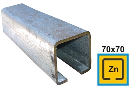 Laufschiene Stahl verzinkt 70 x 70 x 4-0 mm L=3000 mm fr Schiebetore-89-11H0270X70ZN3000-A.4