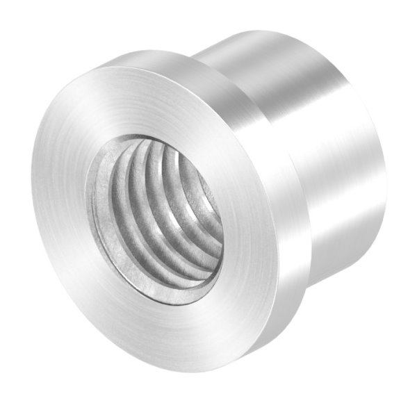 Gewindehuelse Edelstahl V2A M14 flach fuer Torbaender-88-11120-M14.VAGH