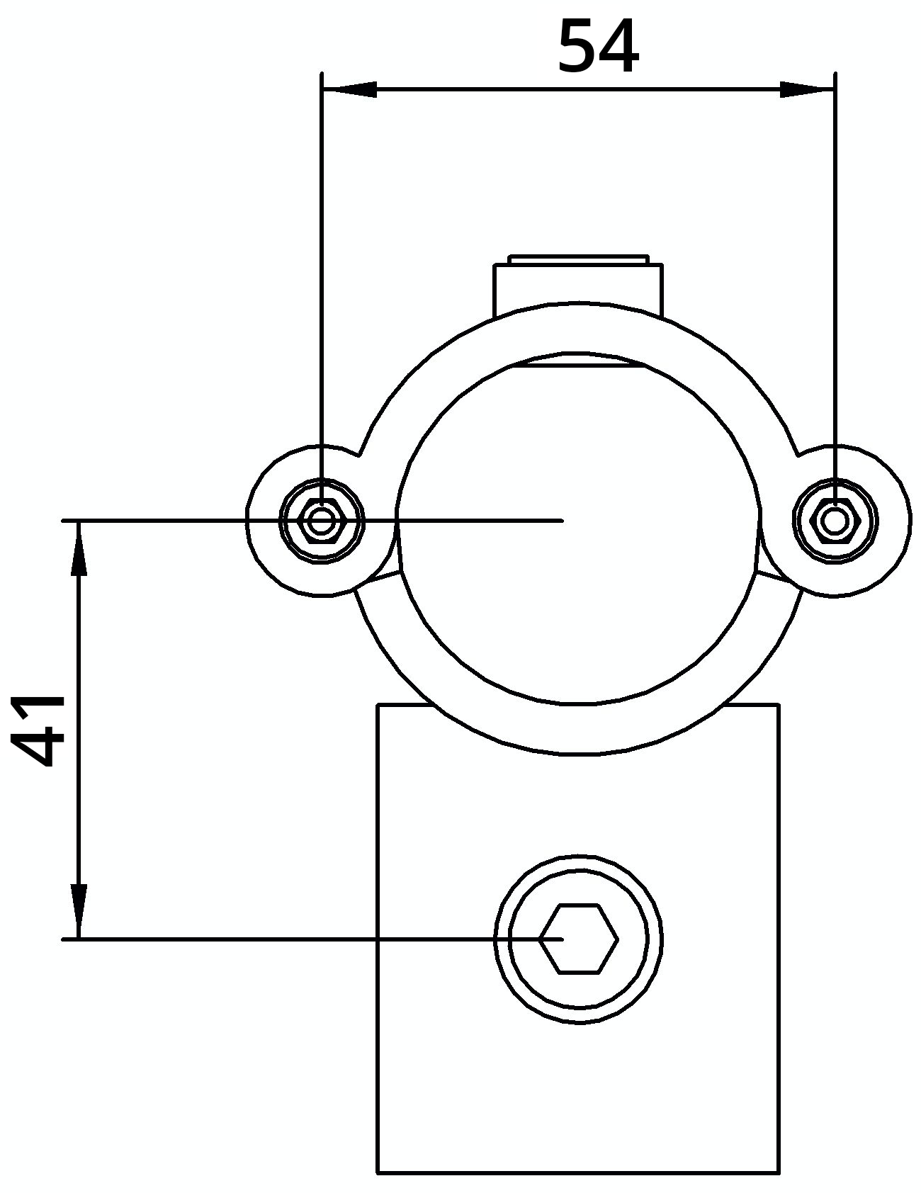 Rohrverbinder - Kreuzstueck 90° - 137B34 - 33-7 mm - 1- - Feuerverzinkt u. Elektrogalvanisiert-137B34