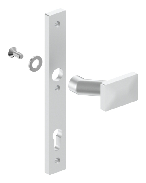 Alu-Tuerdruecker - Masse- 30x245x10 mm - Form- gekroepft - Aluminium EV1-12-3051.6