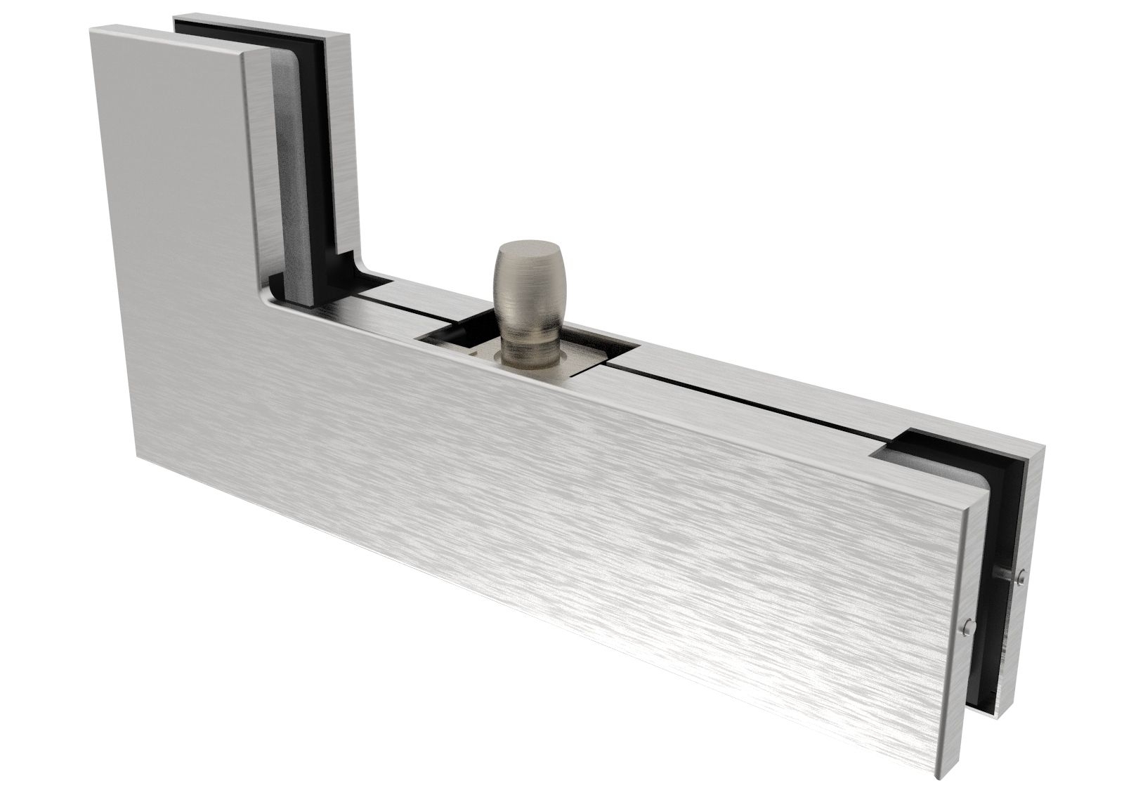 Edelstahl Eckzapfenbeschlag fuer Glastuer -10-12mm- Seiten-Oberlicht- geschliffen-89-11GS304ZP808S-A.4