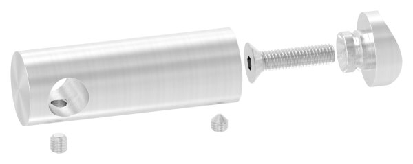 Querstabhalter V2A Edelstahl Lang 68 mm – Anschluss 33-7 mm fuer Rundstaebe 12 mm inkl- Schrauben-11-1055.4