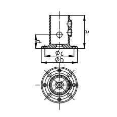 Rohrverbinder Fussplatte rund Ø 48-3 mm -1 1-2- - Temperguss verzinkt - 131KFD48-131KFD48