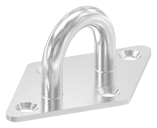 Befestigungsoese Edelstahl V4A Rundeisen Ø 10 mm mit rechteckiger Platte-88.11100075010