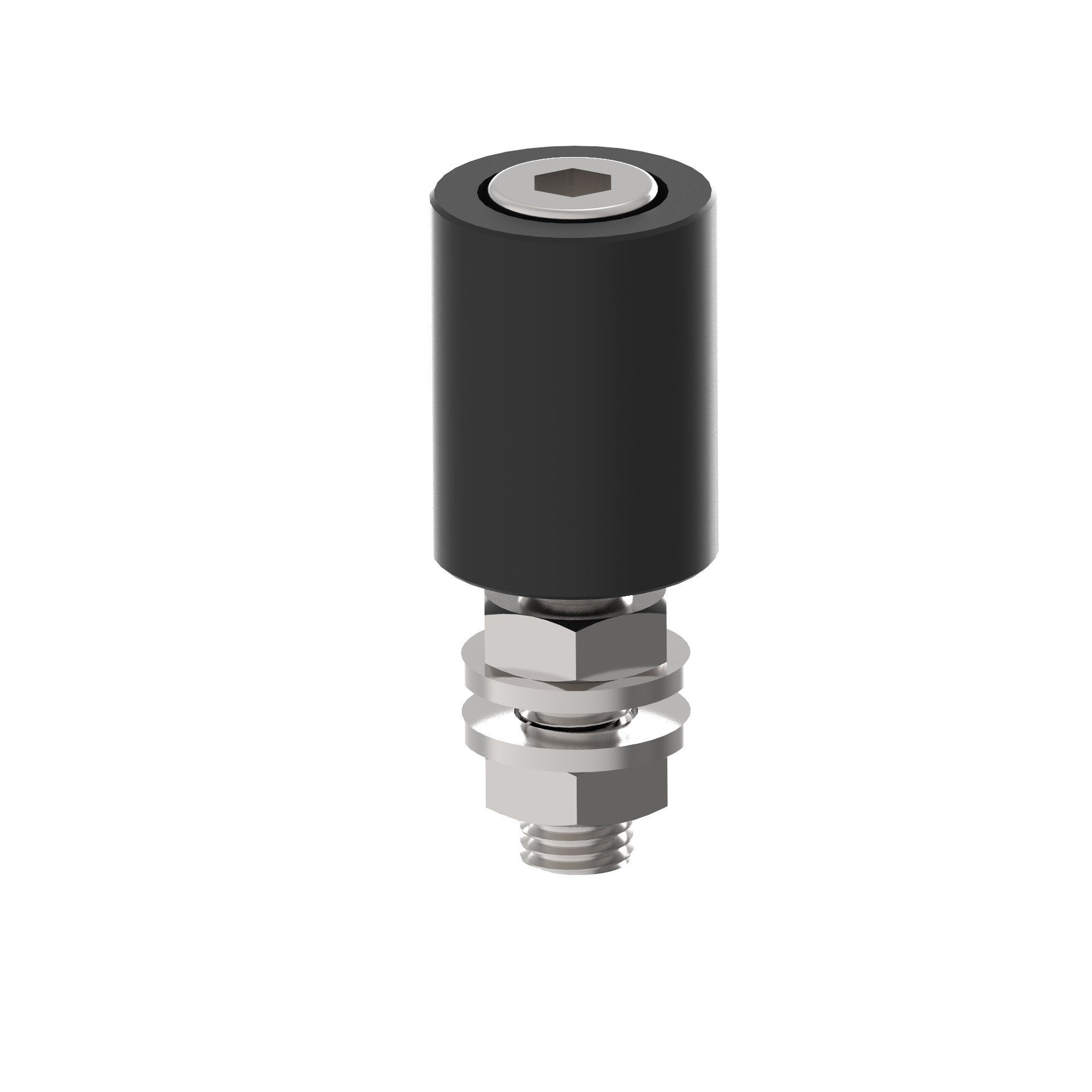 Fuehrungsrolle Nylon - Stahl verzinkt Ø 30 mm Gewinde M12 schwarz-89-11H0430B-A.4