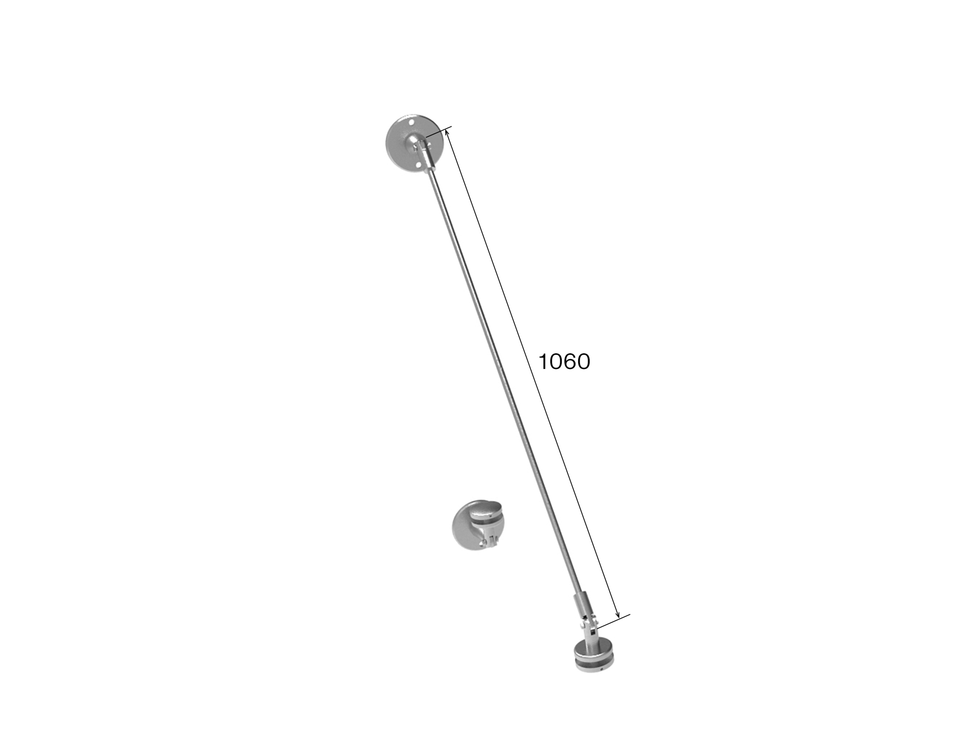 Vordach Halterung Set Edelstahl V4A fuer Glas 12-76-17-52 mm geschliffen-89-11GS14PRRM12-A.4