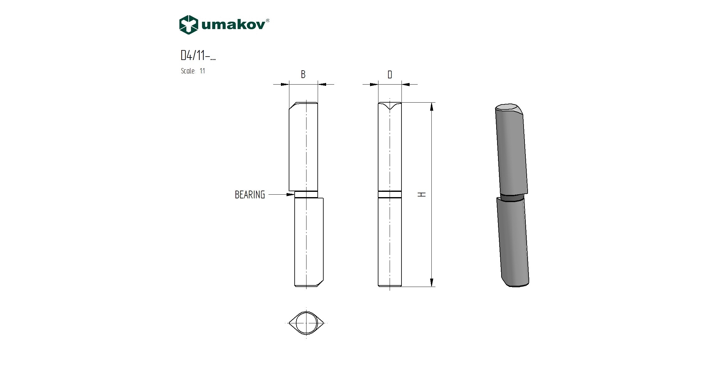 Anschweissband Stahl roh Ø 20 mm L = 180 mm 2-teilig bis 100 kg-89-11D411180-A.4