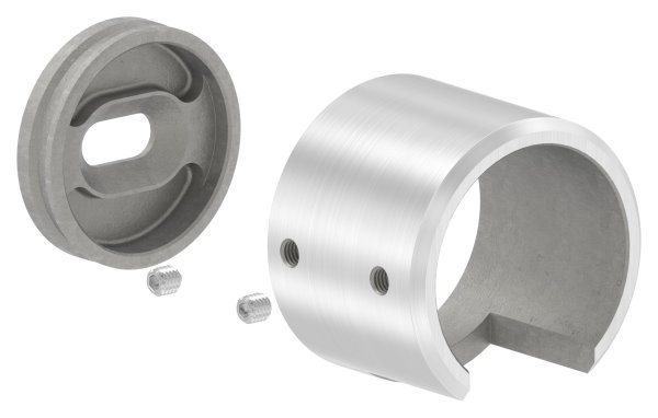 Wandbefestigung Edelstahl V4A fuer Rohr Ø 42-4 mm links-88-1160395-V4A.L