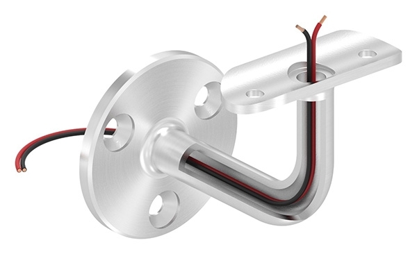 Handlaufhalter V2A fuer Rohr 42-4 mm- Ronde 60x5 mm- Wandabstand 75 mm- mit Kabeldurchfuehrung-88-1150218-240.42
