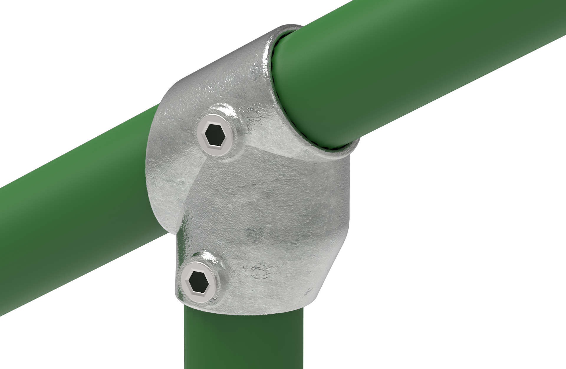 Rohrverbinder T-Stueck kurz 30-60° Ø 26-9 mm -3-4- - Temperguss verzinkt - 129A27-129A27