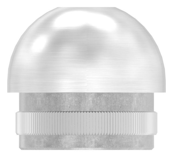 Einsteckkappe V2A Edelstahl fuer Rohr Ø 33-7 x 2-0 mm mit M8 Gewinde- halbrund-88-1150268.240M8G
