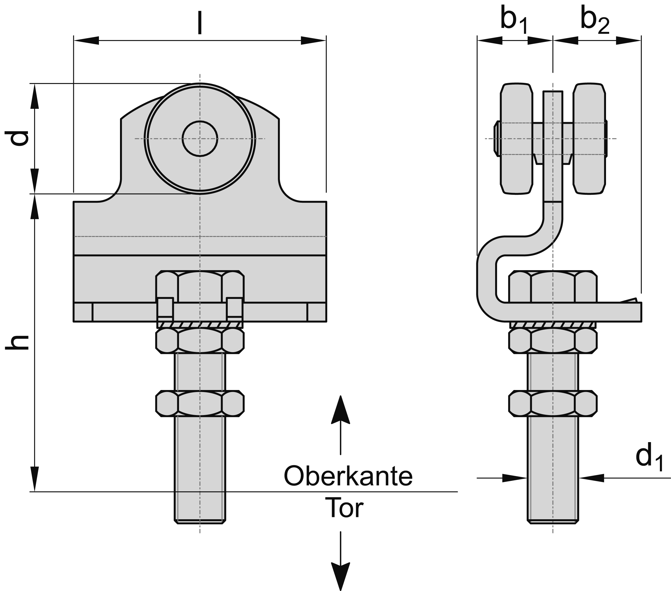 Einfachrolle Schiebetor MEA Gr- 4 verzinkt Ø 59 mm bis 800 kg 10336340-60-0149.7