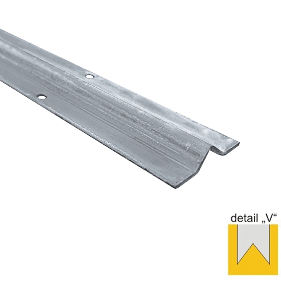 Bodenlaufschiene V-Profil Stahl verzinkt 59-5 x 14-5 x 3-0 mm L=6000 mm-89-11H39V6000-A.4