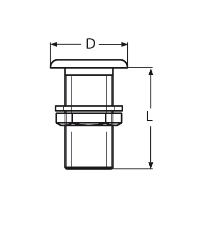 Borddurchlass mit Gewinde Laenge- 54 – 83 mm V4A- Verkauf in VPE-66-64-411.8605