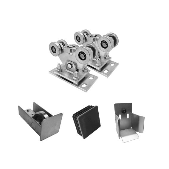 Bodenfhrung-Set ECO Stahl feuerverzinkt fr Profil 80x80 mm bis 275 kg-89-11SV80X80ECO-A.4