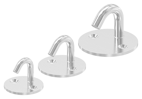Befestigungsoese Edelstahl V4A 8 mm mit runder Platte- 2 Bohrungen-88.11100076008