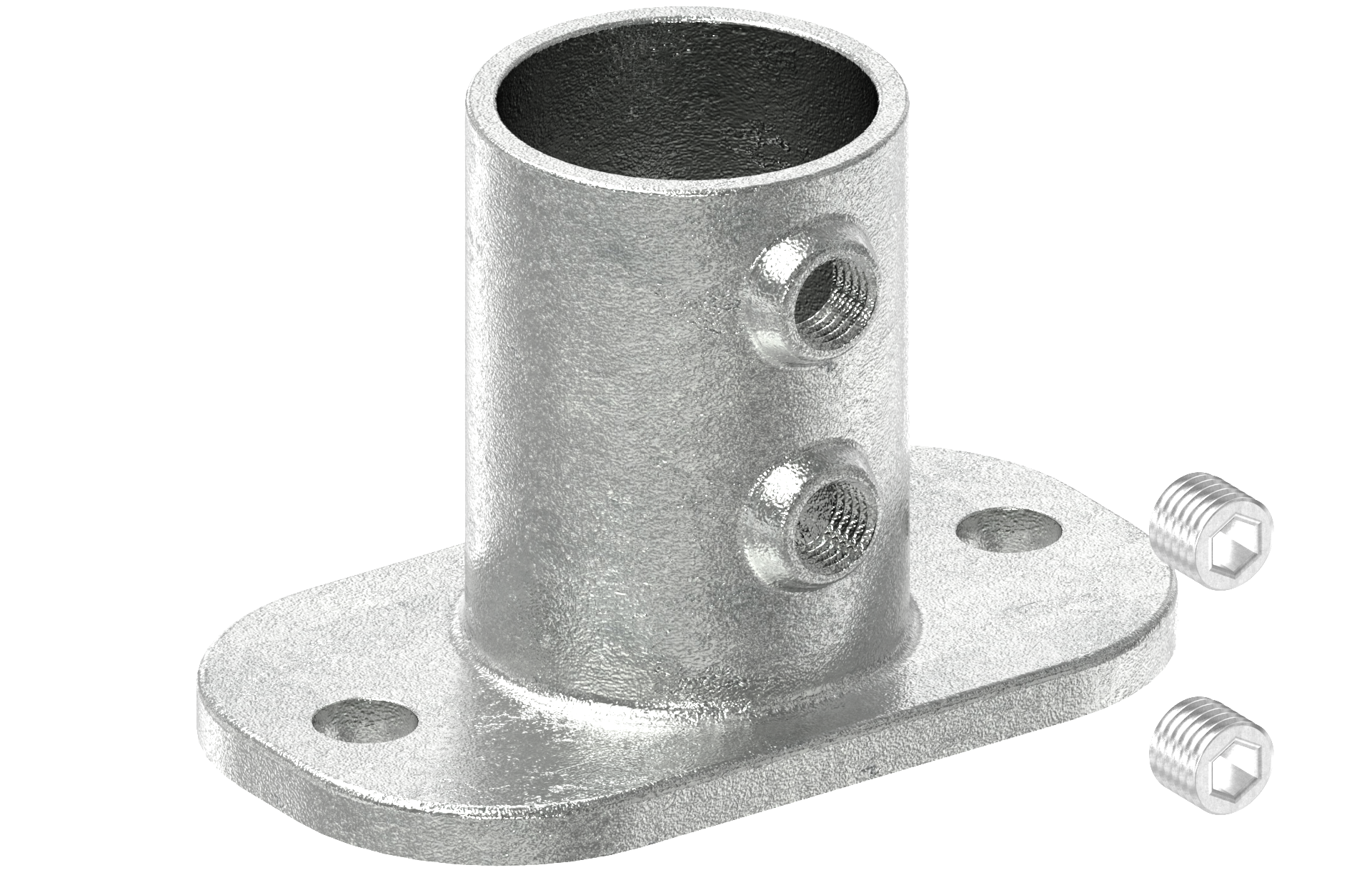 Rohrverbinder - Fussplatte oval - 132E60 - 60-3 mm - 2- - Feuerverzinkt u. Elektrogalvanisiert-132E60