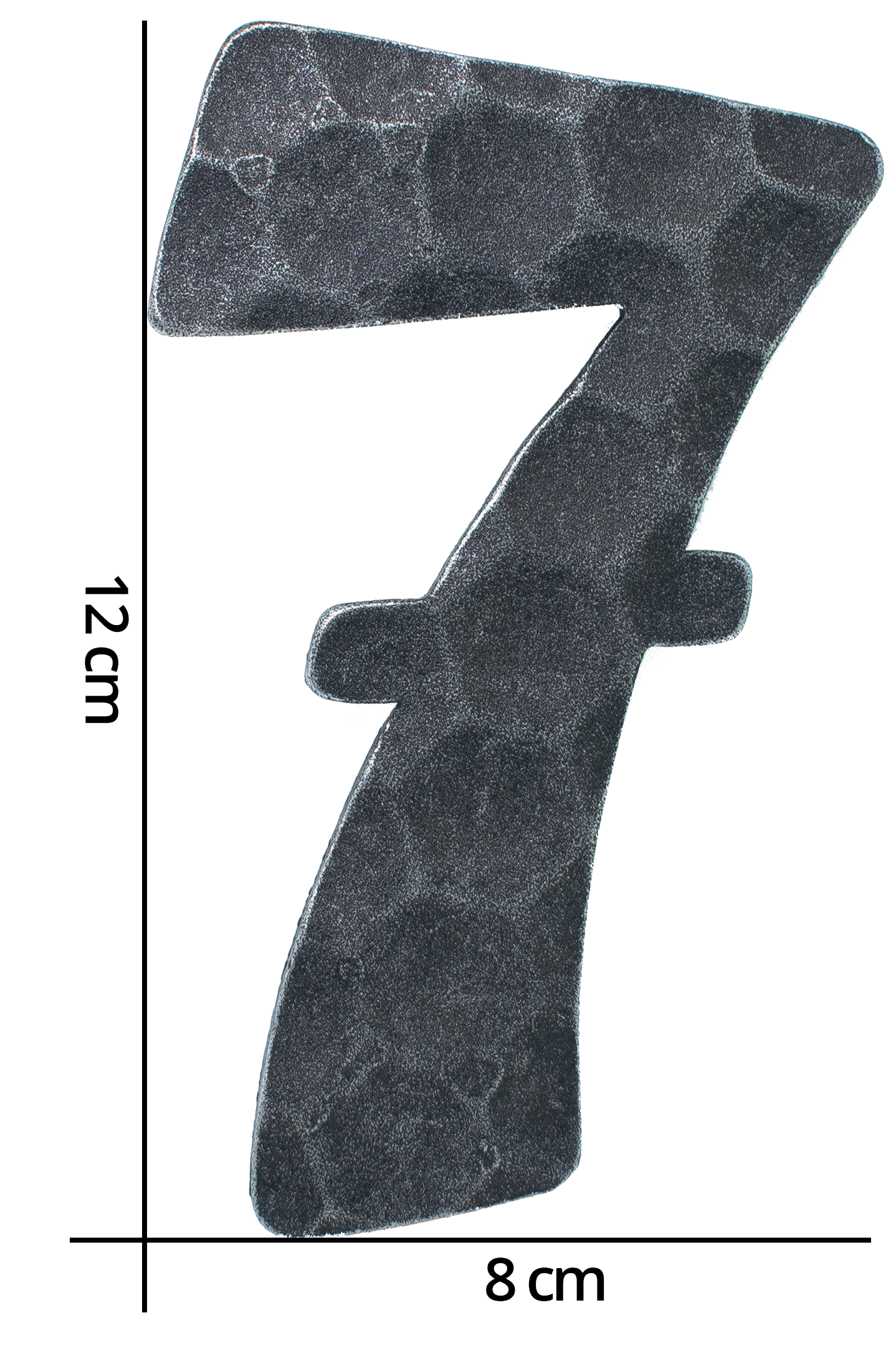 Hausnummer 7 - Abmessung 12x8 cm - Material 4 mm gehaemmert - Stahl -Roh- S235JR-30-3117.8