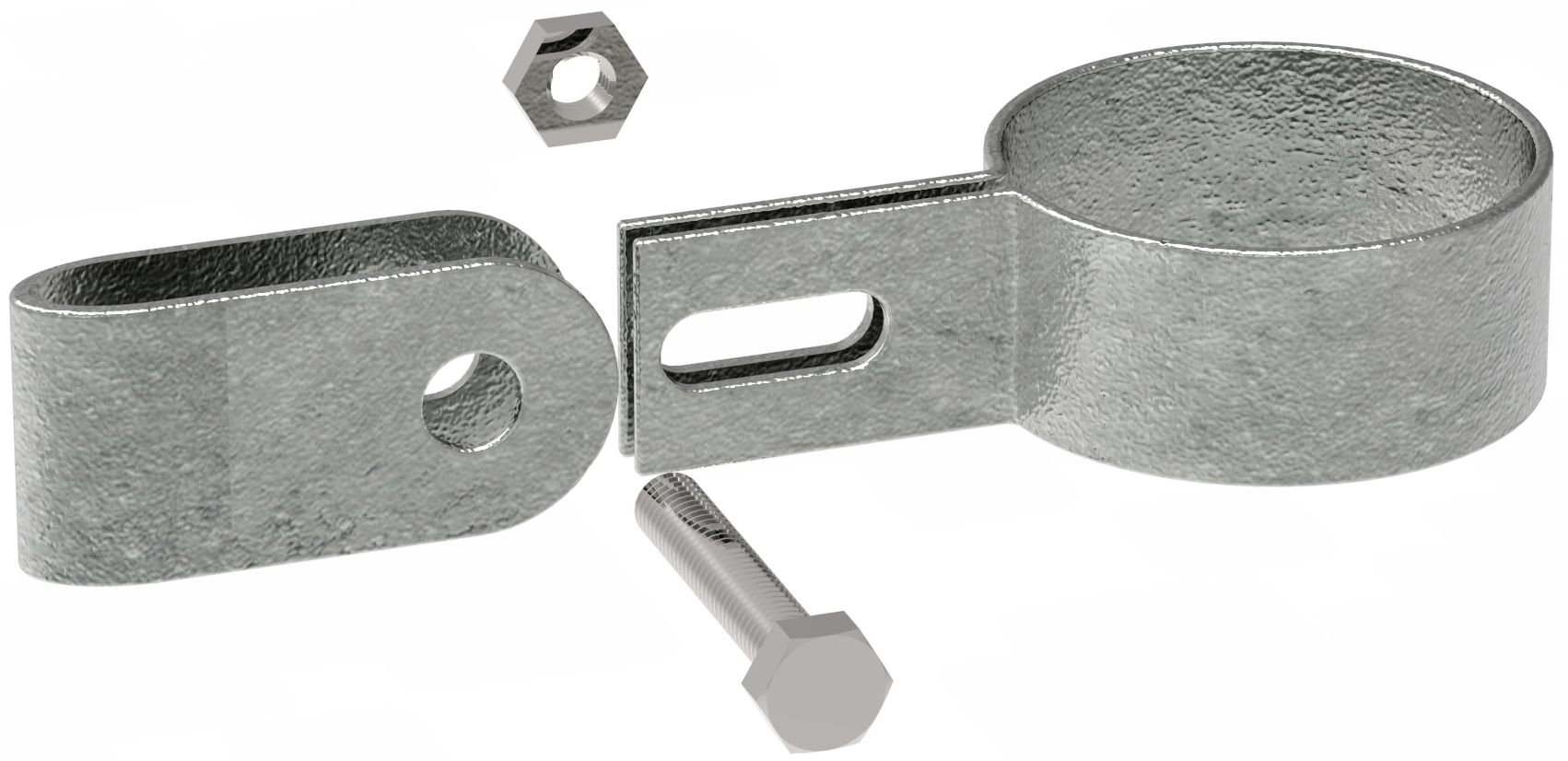 Rohrverbinder Gitterhalter einfach Ø 33-7 mm -1- - Temperguss verzinkt - 170B34-170B34