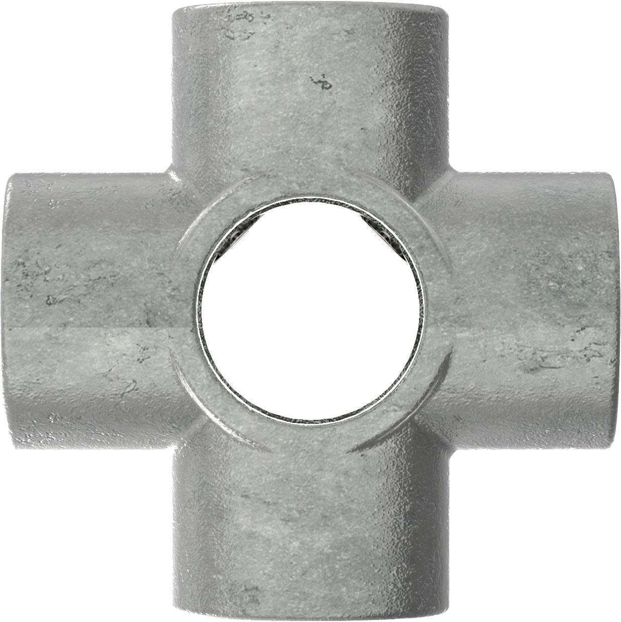 Rohrverbinder - Kreuzstueck fuer Stuetzrohr - 158C42 - 42-4 mm - 1 1-4- - Feuerverzinkt u. Elektrogalvanisiert-158C42