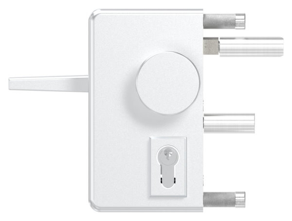 Gittertorschloss GTS 2 mit Anti-Panik-Funktion fuer Rohrstaerke 40-60mm- silber-88-1156702-ALU.SI