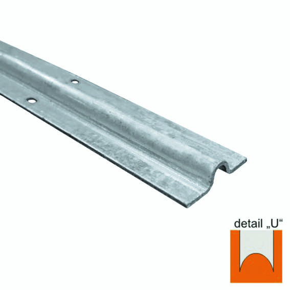 Bodenlaufschiene Stahl verzinkt 60 x 16 mm L=3000 mm U-Rille R8-89-11H39U3000-A.4