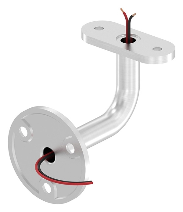 Handlaufhalter V2A Ronde Ø 60x5 mm- Wandabstand 75 mm- Kabeldurchfuehrung LED-88-1150218-240.00
