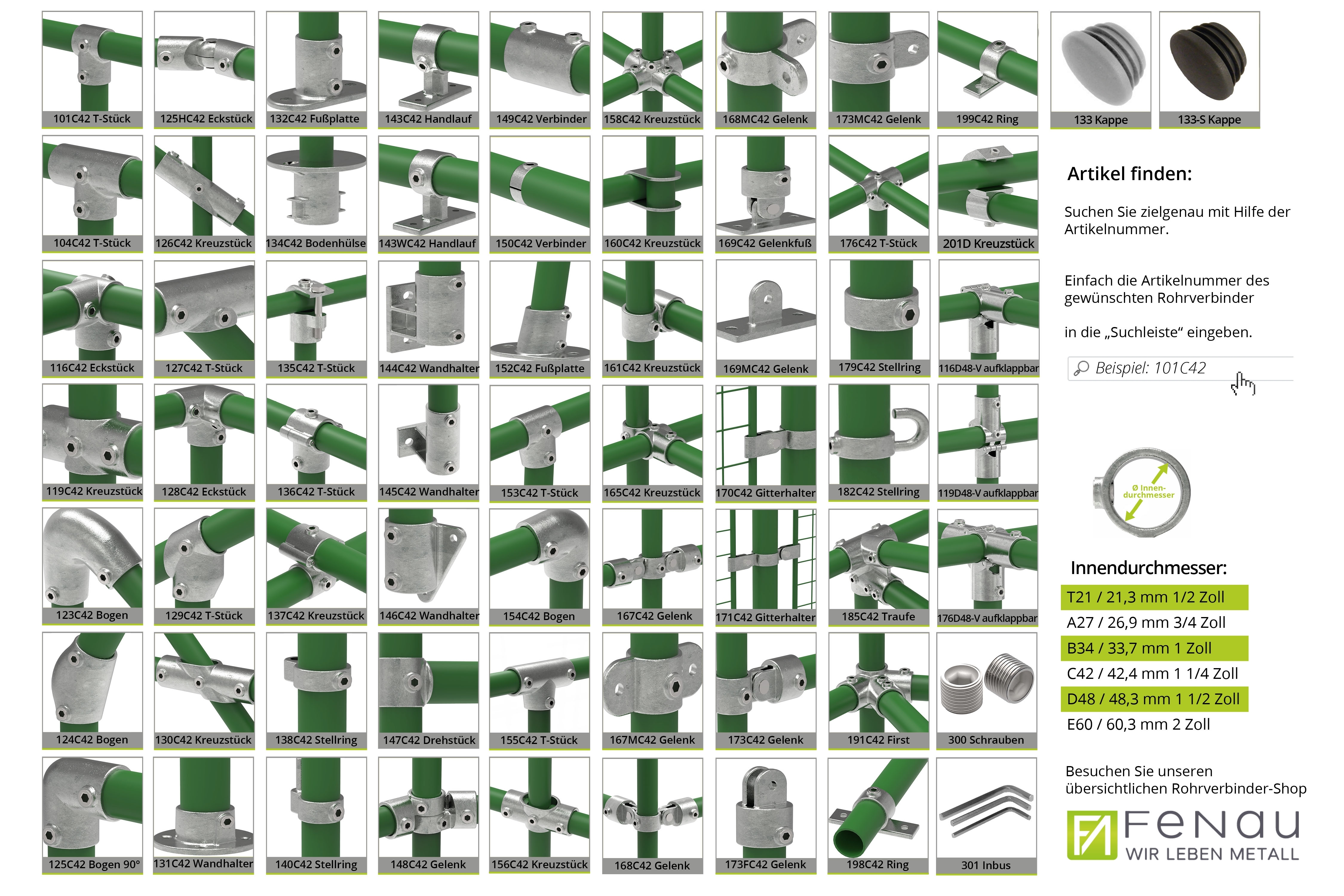 Rohrverbinder Bodenhuelse Ø 33-7 mm -1- - Temperguss verzinkt - 134B34-134B34
