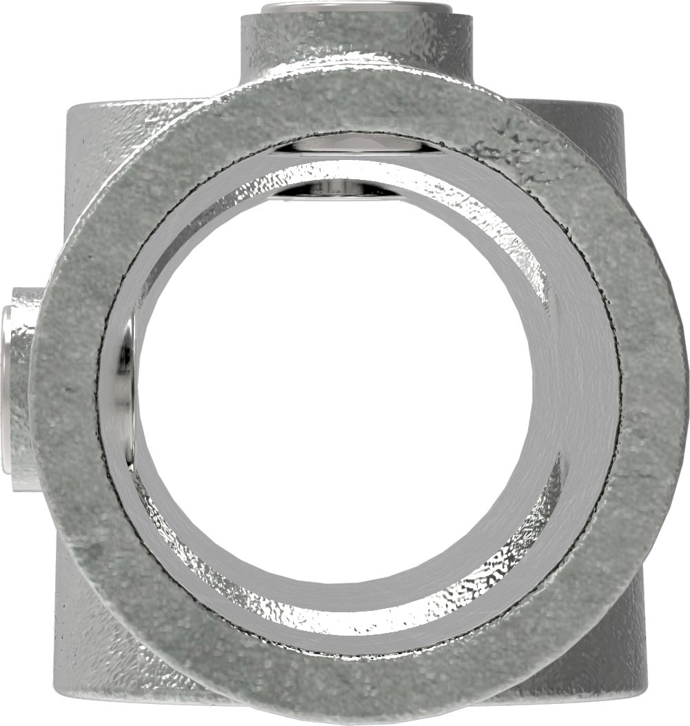 Rohrverbinder Kreuzstueck 30-45° Ø 48-3 mm -1 1-2- - Temperguss verzinkt - 126D48-126D48