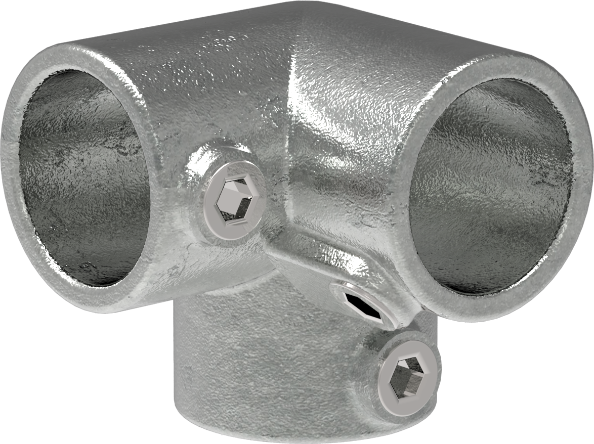 Rohrverbinder Dreiweg-Eckstueck 90° Ø 21-3 mm -1-2- - Temperguss verzinkt - 128T21-128T21