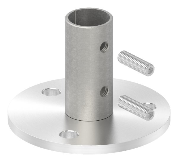 Wand- und Bodenanker  Masse- Ø 100x6 mm fuer Rundrohr Ø 33-7x2-0 mm -V2A-11-3010.4