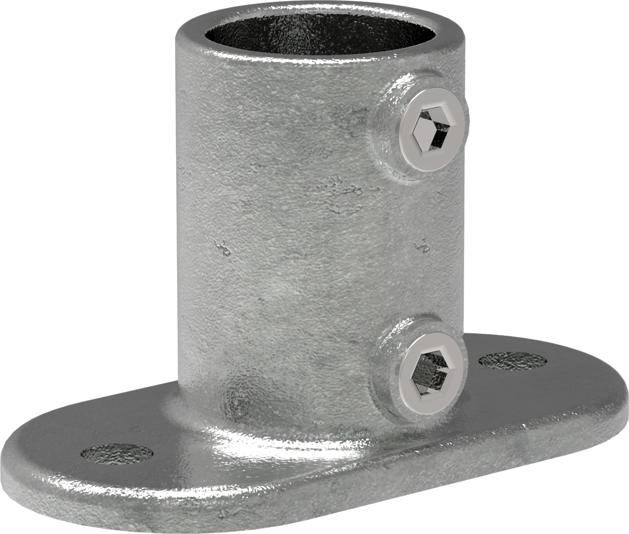 Rohrverbinder - Fussplatte oval - 132B34 - 33-7 mm - 1- - Feuerverzinkt u. Elektrogalvanisiert-132B34