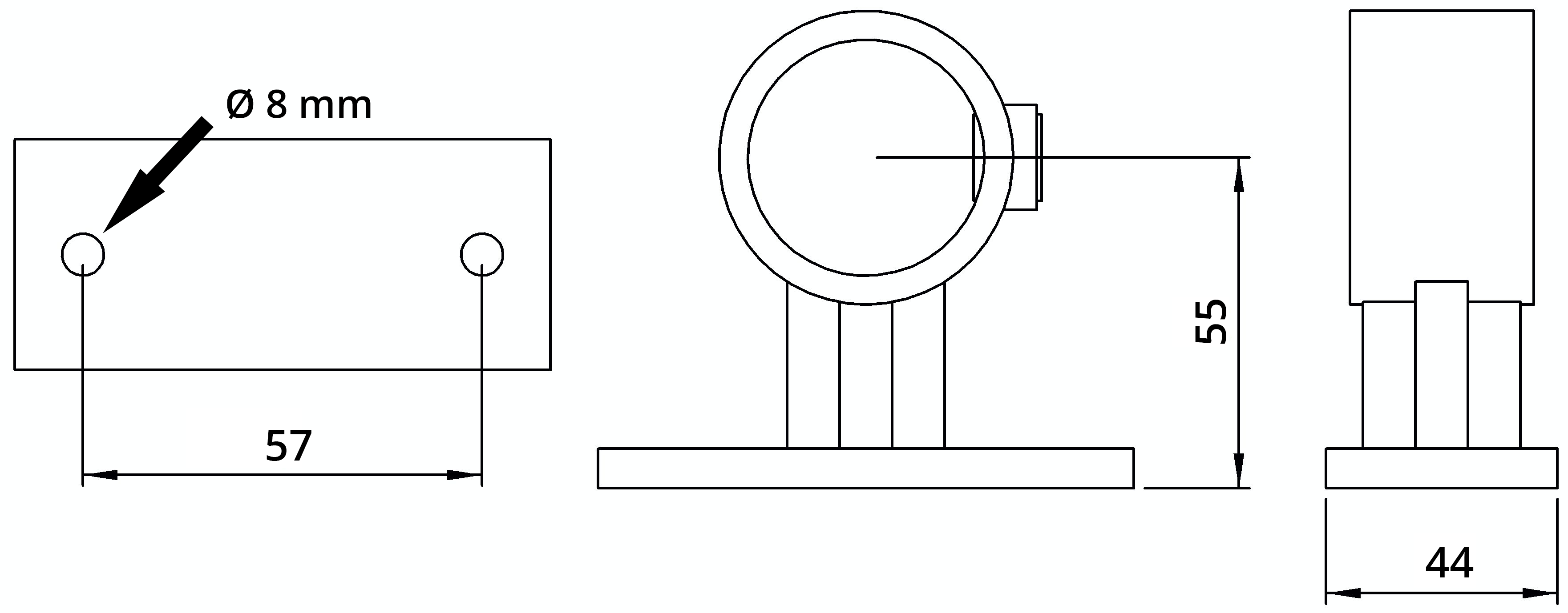 Rohrverbinder Handlaufhalterung Befestigungsschraube 90° Ø 26-9 mm -3-4- - Temperguss verzinkt - 143WA27-143WA27