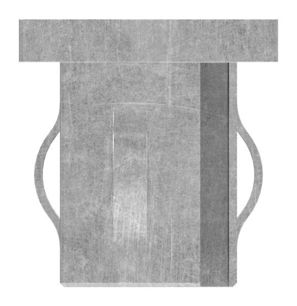 Stahlstopfen flach - mit M8 - fuer Rohr 50x30x2-0-3-0 mm - Stahl S235JR- roh-30-2954.8